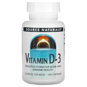 Source Naturals Vitamin D-3 125 mcg (5.000 IU) 120 Capsules 021078023371