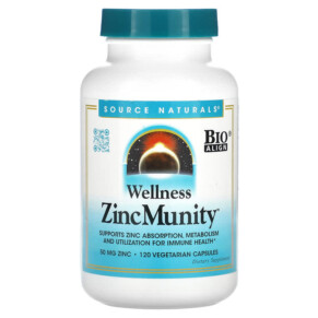 Source Naturals Wellness ZincMunity 50 mg 120 Vegetarian Capsules 021078028826