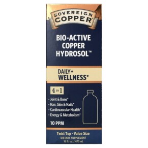 Sovereign Silver Bio-Active Copper Hydrosol 10 PPM 16 fl oz (473 ml) 684088232425