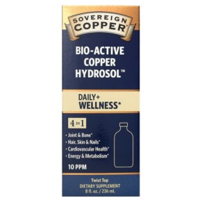 Sovereign Silver Bio-Active Copper Hydrosol 10 PPM 8 oz (236 ml) 684088232418