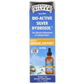 Sovereign Silver Bio-Active Silver Hydrosol Dropper-Top Daily + Immune Support 10 PPM 2 fl oz (59 ml) 684088232364
