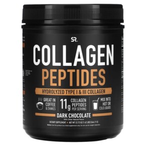 Sports Research Collagen Peptides Hydrolyzed Type I & III Collagen Dark Chocolate 1.42 lbs (644.11 g) 023249010975