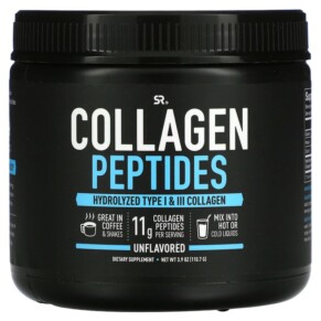 Sports Research Collagen Peptides Hydrolyzed Type I & III Collagen Unflavored 3.9 oz (110.7 g) 023249012641