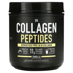 Sports Research Collagen Peptides Hydrolyzed Type I & III Collagen Vanilla 16.85 oz (477.65 g) 023249010296