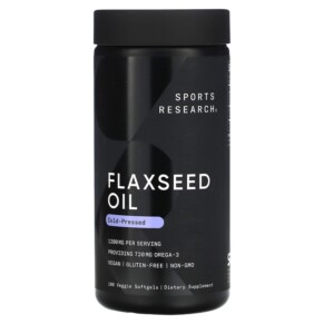 Sports Research Flaxseed Oil 1.200 mg 180 Veggie Softgels 023249011255