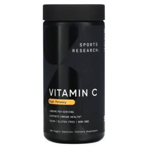 Sports Research High Potency Vitamin C 1.000 mg 240 Veggie Capsules 023249090021
