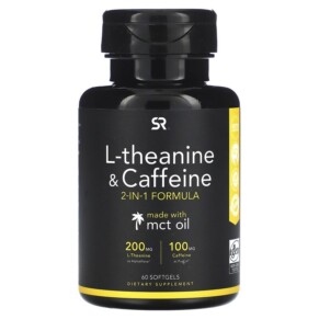 Sports Research L-Theanine & Caffeine 2-in-1 Formula 60 Softgels 023249012269