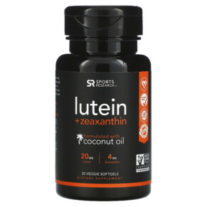 Sports Research Lutein + Zeaxanthin with Coconut Oil 30 Veggie Softgels 023249012528