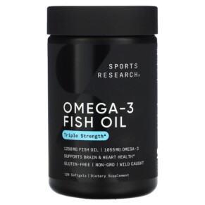 Sports Research Omega-3 Fish Oil Triple Strength 120 Softgels 023249091141