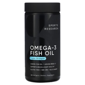 Sports Research Omega-3 Fish Oil Triple Strength 180 Softgels 023249091530