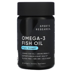 Sports Research Omega-3 Fish Oil Triple Strength 30 Softgels 023249091523