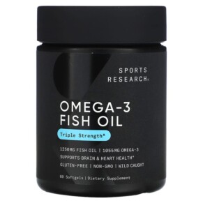 Sports Research Omega-3 Fish Oil Triple Strength 60 Softgels 023249091134