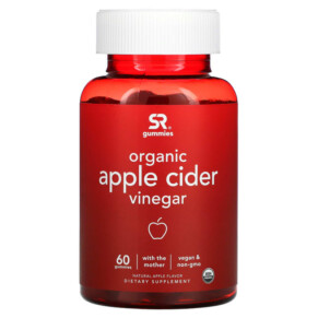 Sports Research Organic Apple Cider Vinegar with the Mother Natural Apple 60 Gummies 023249013013