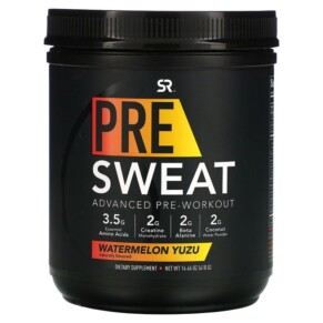 Sports Research Pre-Sweat Advanced Pre-Workout Watermelon Yuzu 14.46 oz (410 g) 023249013082