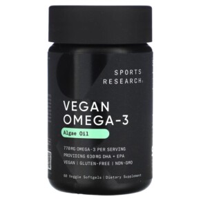 Sports Research Vegan Omega-3 60 Veggie Softgels 023249011156