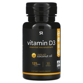 Sports Research Vitamin D3 125 mcg (5.000 IU) 30 Softgels 023249010142
