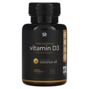 Sports Research Vitamin D3 250 mcg (10.000 IU) 120 Softgels 023249090120