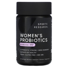 Sports Research Women's Probiotics Cranberry 65 Billion CFU 30 Delayed Release Capsules 023249091387