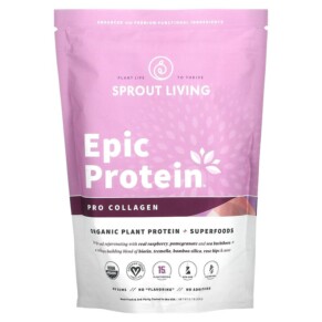 Sprout Living Epic Protein Organic Plant Protein + Superfoods Pro Collagen 0.7 lb (336 g) 852457007756