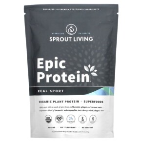 Sprout Living Epic Protein Organic Plant Protein + Superfoods Real Sport 1 lb (456 g) 852457007749