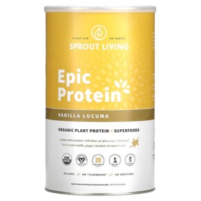 Sprout Living Epic Protein Organic Plant Protein + Superfoods Vanilla Lucuma 2 lb (912 g) 852457007657