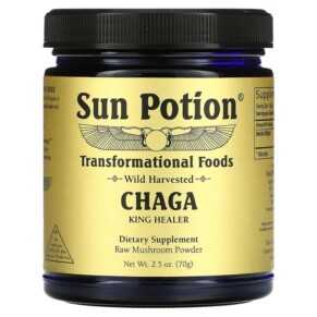 Sun Potion Chaga Raw Mushroom Powder Wild Harvested 2.5 oz (70 g) 850001146043