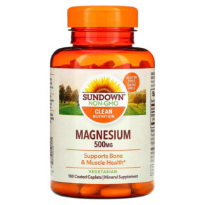 Sundown Naturals Magnesium 500 mg 180 Coated Caplets 030768301736