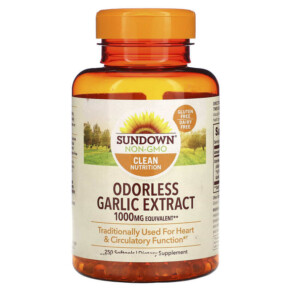 Sundown Naturals Odorless Garlic Extract 1.000 mg 250 Softgels 030768055332