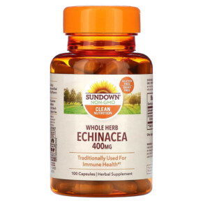Sundown Naturals Whole Herb Echinacea 400 mg 100 Capsules 030768003395