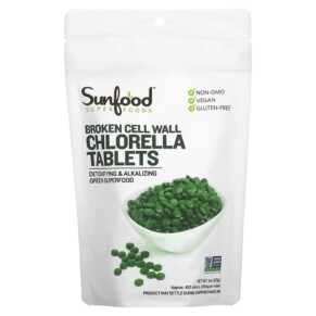 Sunfood Broken Cell Wall Chlorella Tablets 250 mg 452 Tablets 4 oz (113 g) 803813010637