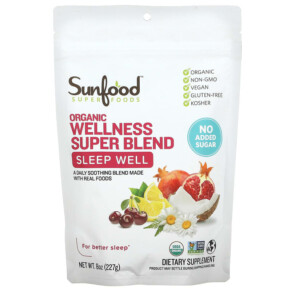 Sunfood Organic Wellness Super Blend Sleep Well 8 oz (227 g) 803813102905