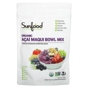 Sunfood Superfoods Organic Acai Maqui Bowl Mix 6 oz (170 g) 803813101700