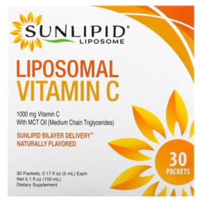 Sunlipid Liposomal Vitamin C 30 Packets 0.17 fl oz (5 ml) Each 810012470001