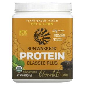 Sunwarrior Classic Plus Protein Plant Based Chocolate 13.2 oz (375 g) 814784024165