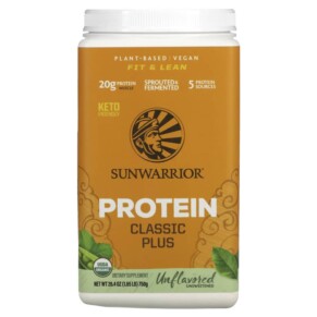 Sunwarrior Classic Plus Protein Plant Based Unflavored 1.65 lb (750 g) 814784024196