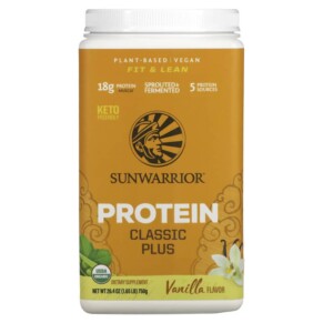 Sunwarrior Classic Plus Protein Plant Based Vanilla 1.65 lb (750 g) 814784024219