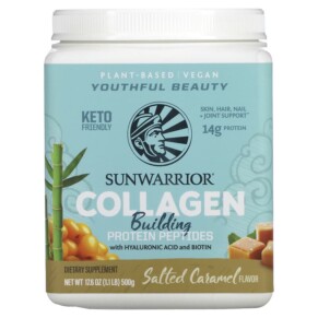 Sunwarrior Collagen Building Protein Peptide Salted Caramel 1.1 lb (500 g) 814784027791