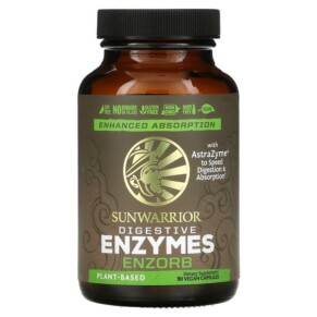 Sunwarrior Enzorb Digestive Enzymes 90 Vegan Capsules 814784023328