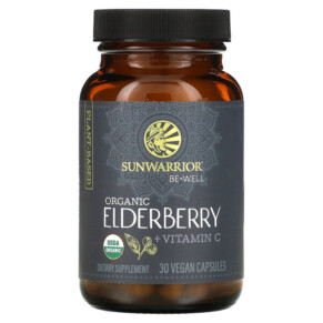 Sunwarrior Organic Elderberry + Vitamin C 30 Vegan Capsules 810100920098