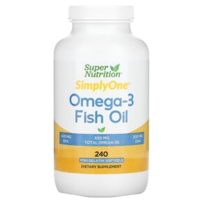 Super Nutrition Omega-3 Fish Oil 1.000 mg 240 Fish Softgels 898220021413