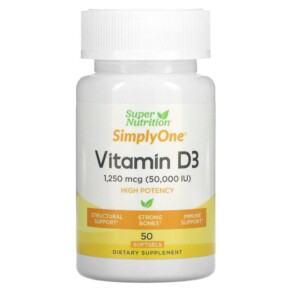Super Nutrition Simply One Vitamin D-3 50.000 IU 50 Softgels 033739003783