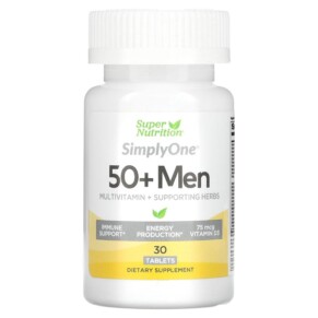 Super Nutrition SimplyOne Men’s 50+ Multivitamin with Supporting Herbs 30 Tablets 033739001956