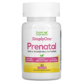 Super Nutrition SimplyOne PreNatal Triple Power Multivitamins 30 Tablets 033739001581