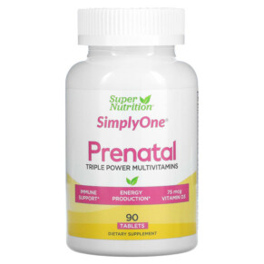 Super Nutrition SimplyOne PreNatal Triple Power Multivitamins 90 Tablets 033739001598
