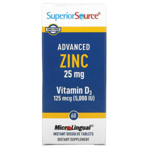 Superior Source Advanced Zinc Vitamin D3 60 MicroLingual Instant Dissolve Tablets 076635921201