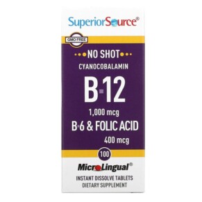 Superior Source Cyanocobalamin B-12 1.000 mcg 100 MicroLingual Instant Dissolve Tablets 076635901319