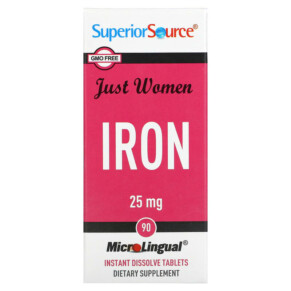 Superior Source Just Women Iron 25 mg 90 MicroLingual Instant Dissolve Tablets 076635920808