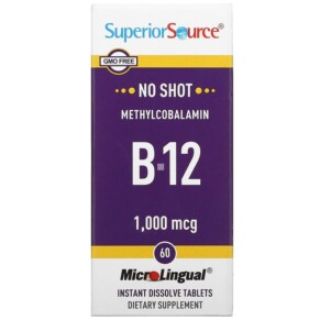 Superior Source Methylcobalamin B-12 1.000 mcg 60 MicroLingual Instant Dissolve Tablets 076635906703