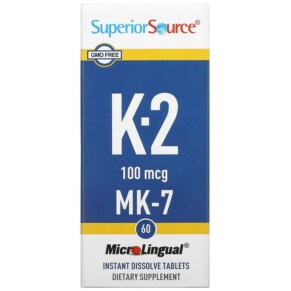 Superior Source Vitamin K-2 100 mcg 60 Microlingual Instant Dissolve Tablets 076635904303
