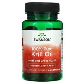 Swanson 100% Pure Krill Oil 60 Softgels 087614170596